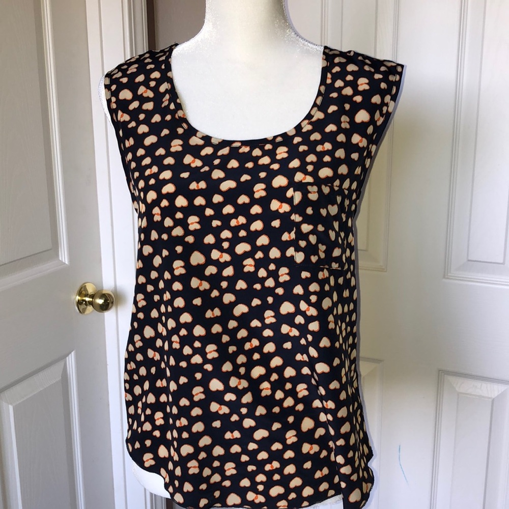 Blue & white hearts apron tank top